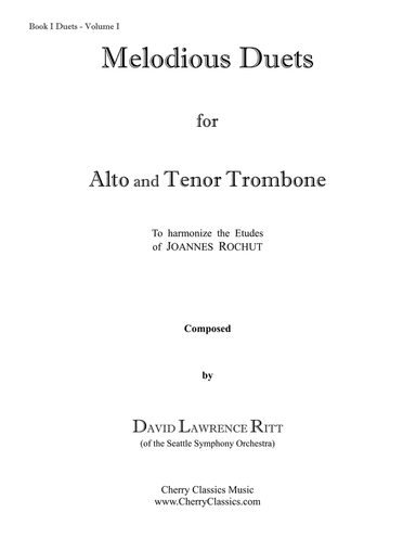 Melodious Duets from Rochut Bordogni Etude Vocalises for Alto and Tenor Trombone Book 1 Volume 1