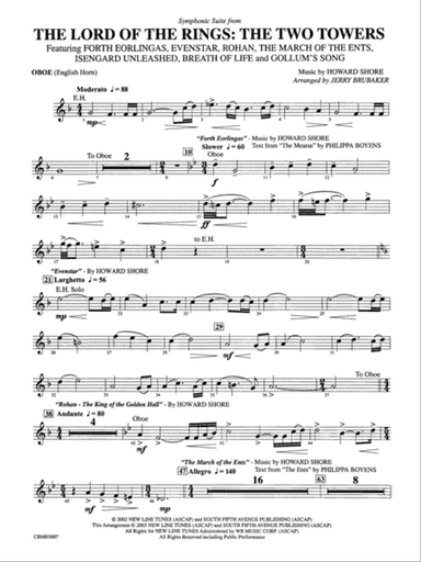 The Lord of the Rings: The Two Towers, Symphonic Suite from: Oboe