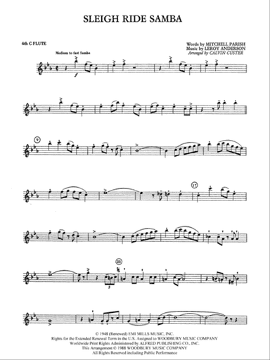 Sleigh Ride Samba: 4th Flute