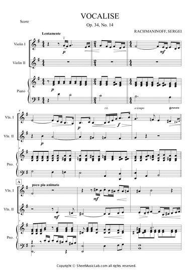 Vocalise Op.34, No.14