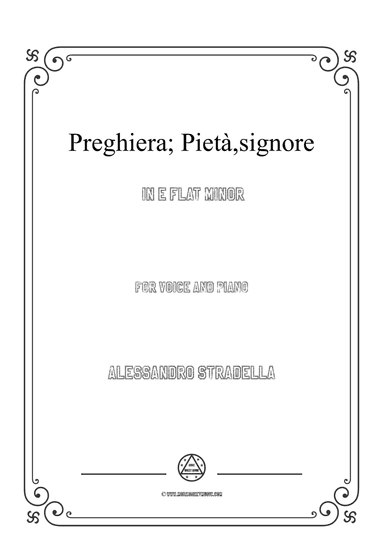 Stradella-Preghiera; Pietà,signore in e flat minor,for Voice and Piano
