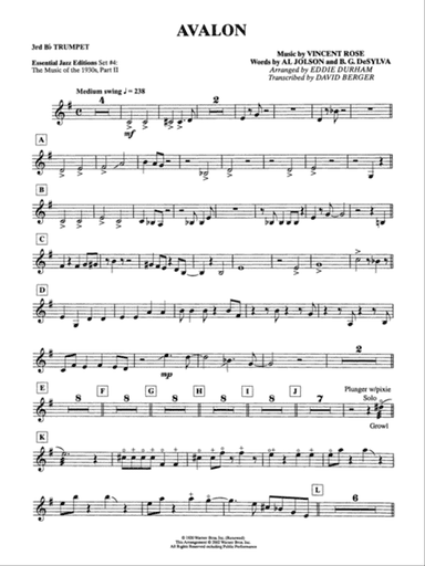 Avalon: 3rd B-flat Trumpet