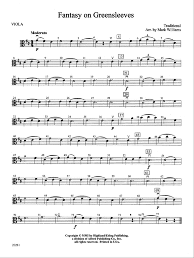 Fantasy on Greensleeves: Viola