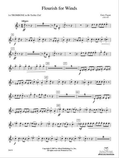 Flourish for Winds: (wp) 1st B-flat Trombone T.C.