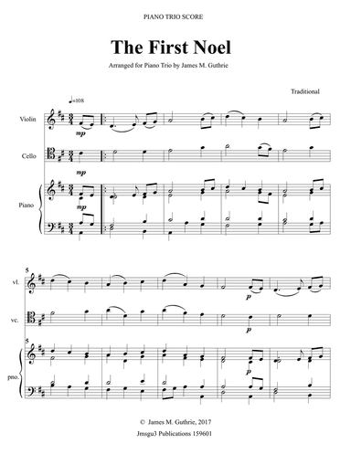 The First Noel for Piano Trio