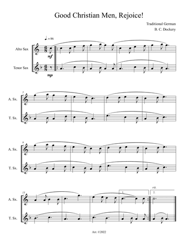 Good Christian Men, Rejoice! (Alto and Tenor Sax Duet)