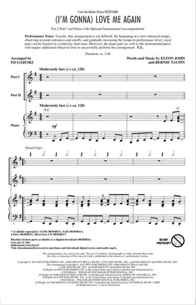 (I'm Gonna) Love Me Again (from Rocketman) (arr. Ed Lojeski)
