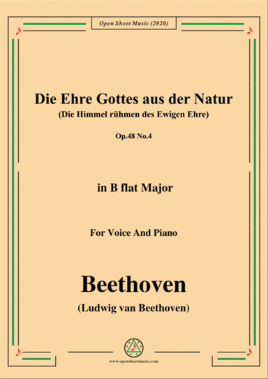 Beethoven-Die Ehre Gottes aus der Natur,in B flat Major,for Voice and Piano