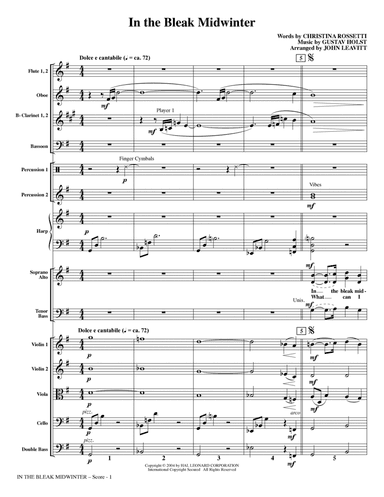 In The Bleak Midwinter (arr. John Leavitt) - Full Score
