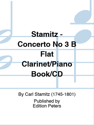 Stamitz - Concerto No 3 B Flat Clarinet/Piano Book/CD