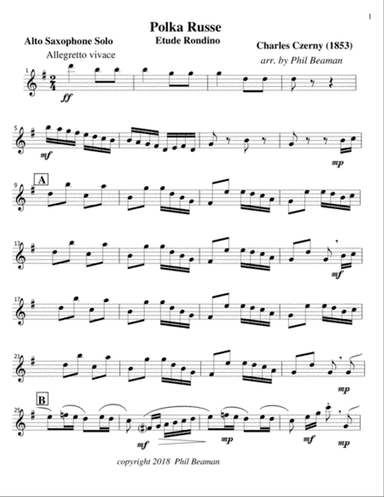 Polka Russe-Czerny-Alto Saxophone Solo