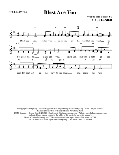 BLEST ARE YOU - Lead Sheet