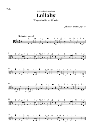 Wiegenlied (lullaby) by Brahms for Viola
