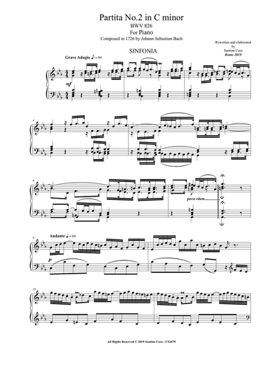 Bach - Partita No.2 in C minor BWV 826 for Piano