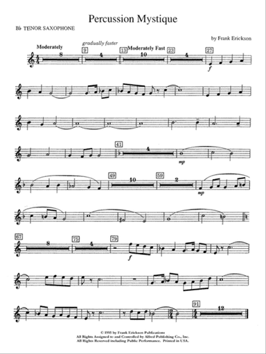Percussion Mystique: B-flat Tenor Saxophone