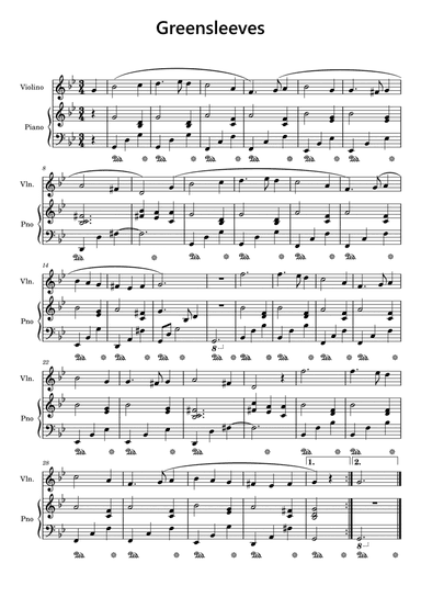 Greensleeves Violin & Piano