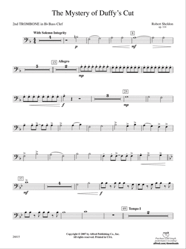 The Mystery of Duffy's Cut: (wp) 2nd B-flat Trombone B.C.