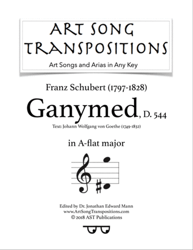 SCHUBERT: Ganymed, D. 544 (transposed to A-flat major)