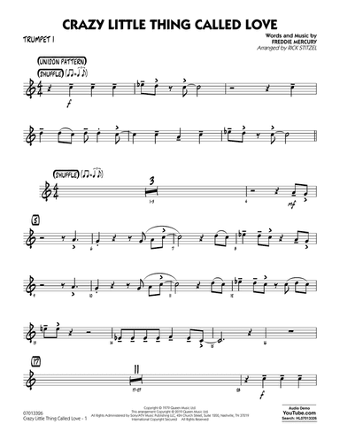 Crazy Little Thing Called Love (arr. Rick Stitzel) - Trumpet 1