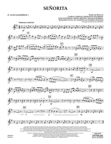 Señorita (arr. Michael Brown) - Eb Alto Saxophone 1
