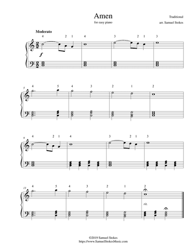Amen - for easy piano