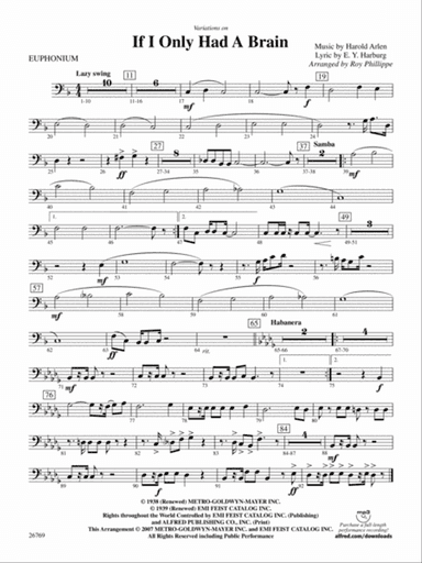 Variations on If I Only Had a Brain (from The Wizard of Oz): Baritone B.C.