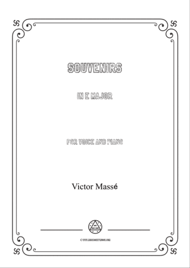 Masse-Souvenirs in E Major,for Voice and Piano