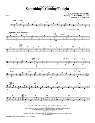 Something's Coming/Tonight (from West Side Story) (arr. Ed Lojeski) - Bass
