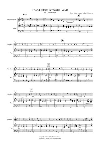 2 Christmas Favourites for Alto Saxophone and Piano (volume one)