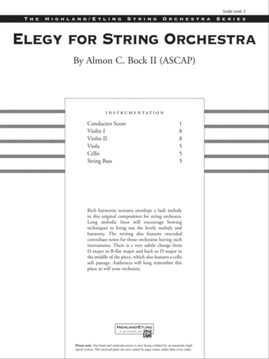 Elegy for String Orchestra: Score