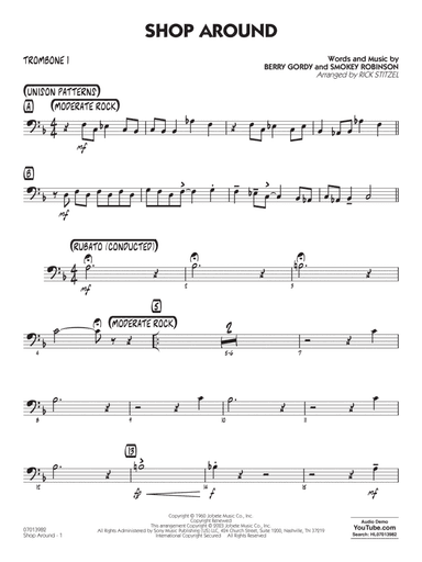 Shop Around (arr. Rick Stitzel) - Trombone 1