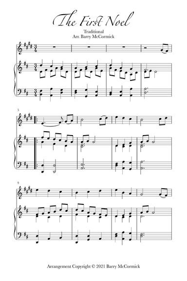 The First Noel | Christmas Carol for instruments in Bb with Piano Accompaniment