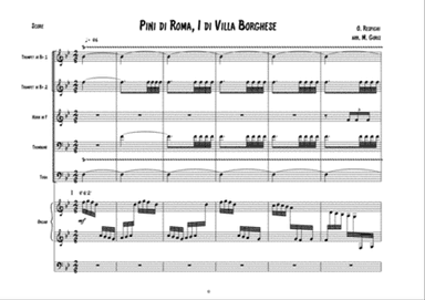 Pini di Roma for brass quintet and organ