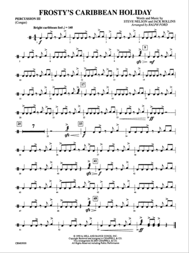 Frosty's Caribbean Holiday: 3rd Percussion