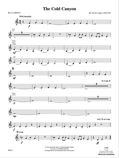 The Cold Canyon: 1st B-flat Clarinet