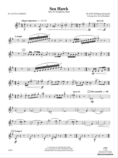 Sea Hawk: (wp) E-flat Alto Clarinet