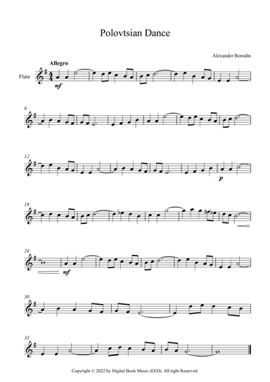 Polovtsian Dance - Alexander Borodin (Flute)