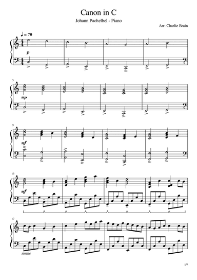 Canon in C Violin Solo