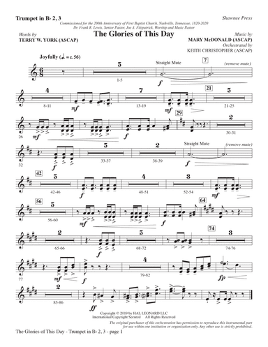 The Glories of This Day - Bb Trumpet 2,3