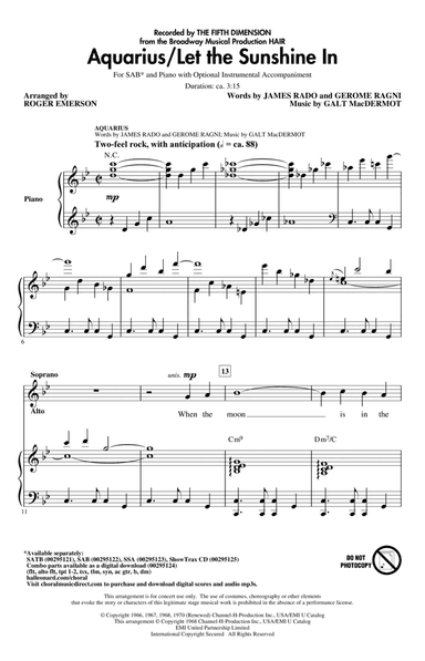 Aquarius / Let the Sunshine In (from the musical Hair) (arr. Roger Emerson)