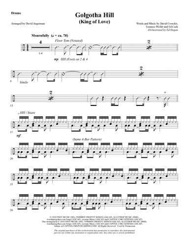 Golgotha Hill (King of Love) (arr. David Angerman) - Drums