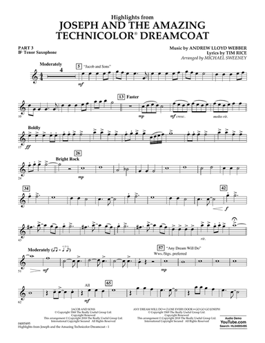 Highlights from Joseph and the Amazing Technicolor Dreamcoat - Pt.3 - Bb Tenor Saxophone