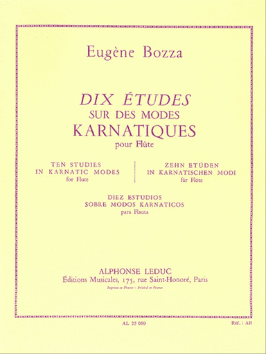 10 Etudes Sur Des Modes Karnatiques (flute Solo)