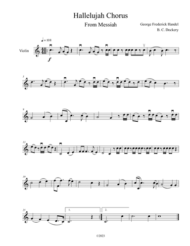 Hallelujah Chorus from Messiah (Violin Solo)