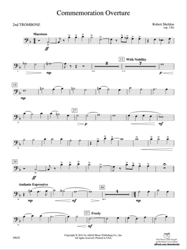 Commemoration Overture: 2nd Trombone