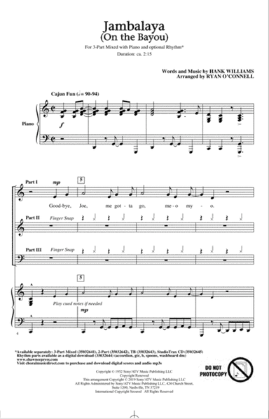 Jambalaya (On The Bayou) (arr. Ryan O'Connell)