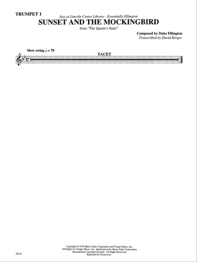 Sunset and the Mocking Bird (from The Queen's Suite): 1st B-flat Trumpet