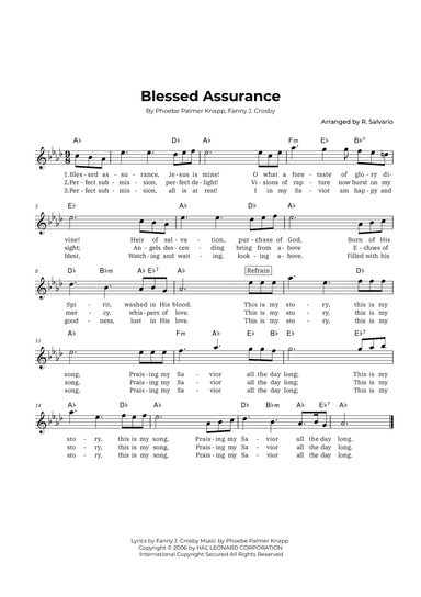 Blessed Assurance (Key of A-Flat Major)