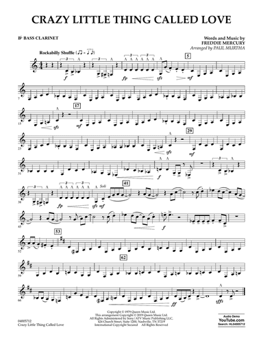 Crazy Little Thing Called Love (arr. Paul Murtha) - Bb Bass Clarinet