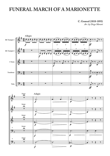 Funeral March of a Marionette for Brass Quintet